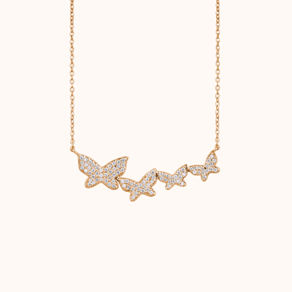 Butterfly Diamond Necklace : KNC0046-RG