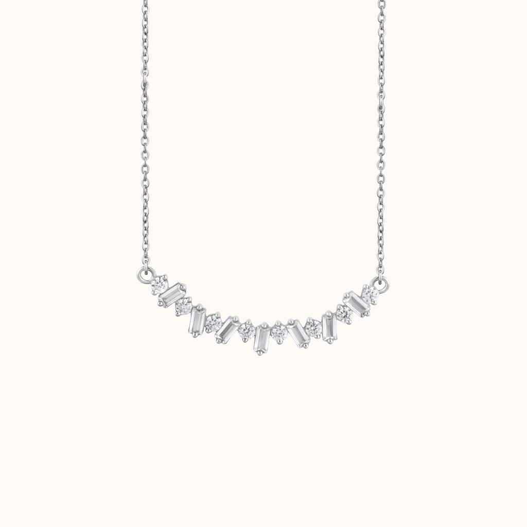 Sparkle Stone Curve Necklace : KNC0050-RG