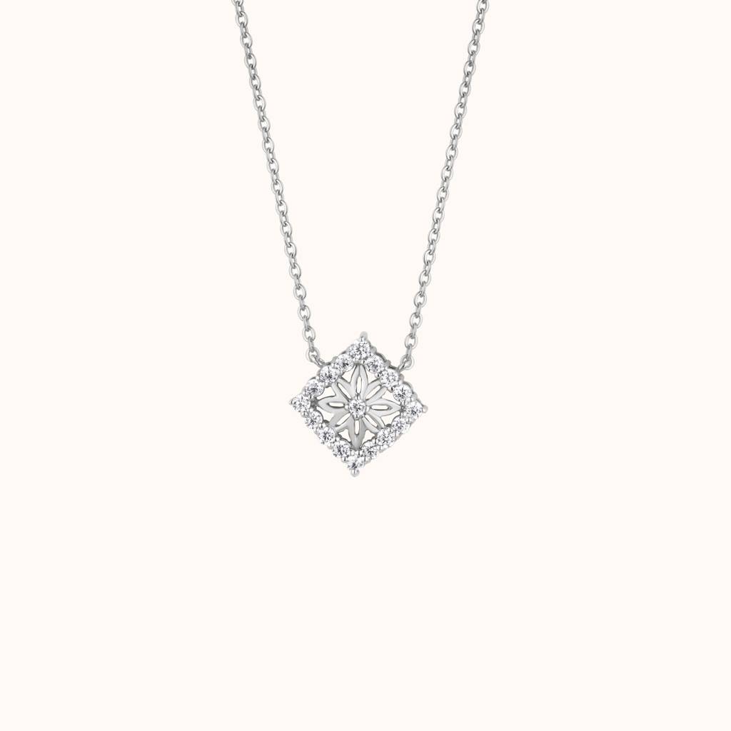 Classy Square Necklace : KNC0053-RG