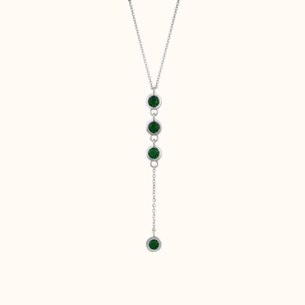 Green Diamond Drop Necklace : KND0001-RG