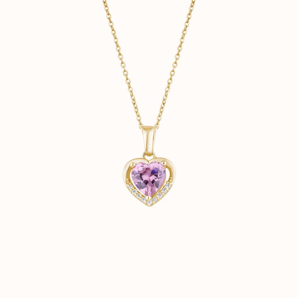 Pink Heart Diamond Necklace : KNP0004