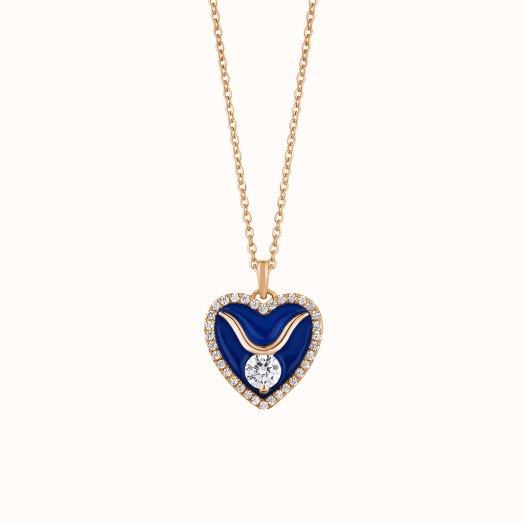Stylish Enamel Heart Pendant : KNP0006