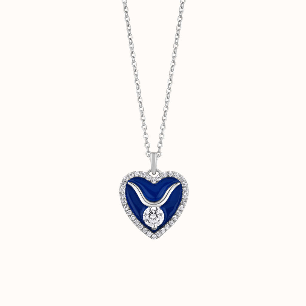 Stylish Enamel Heart Pendant : KNP0006