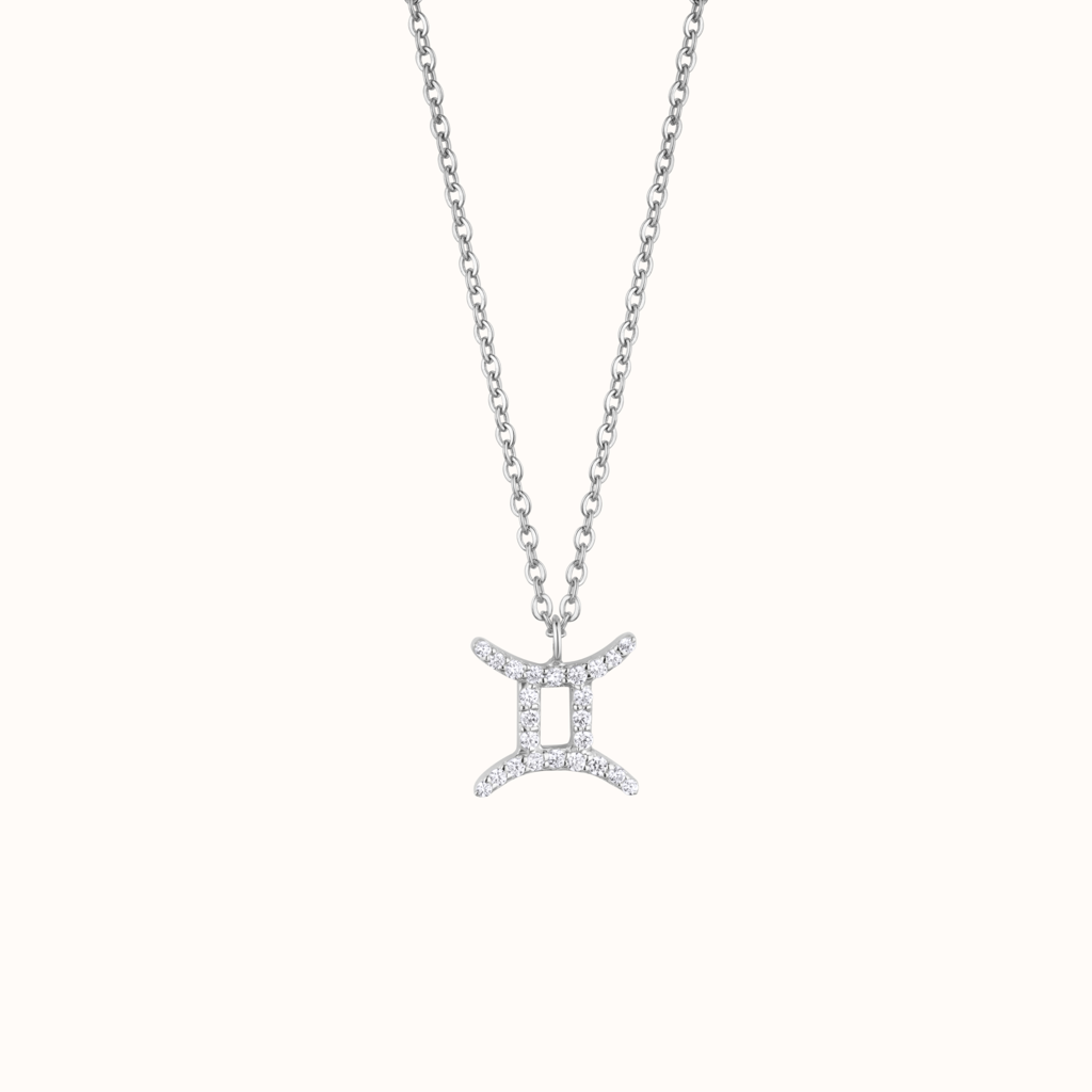 Zodiac Sign Gemini Silver Pendant : KNP0010-RG