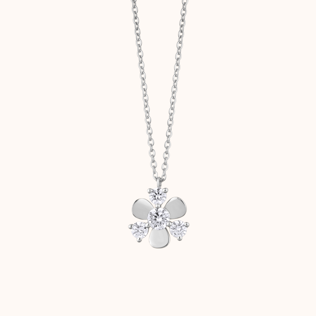 Diamond Setting Flower Pendant : KNP0013-RG