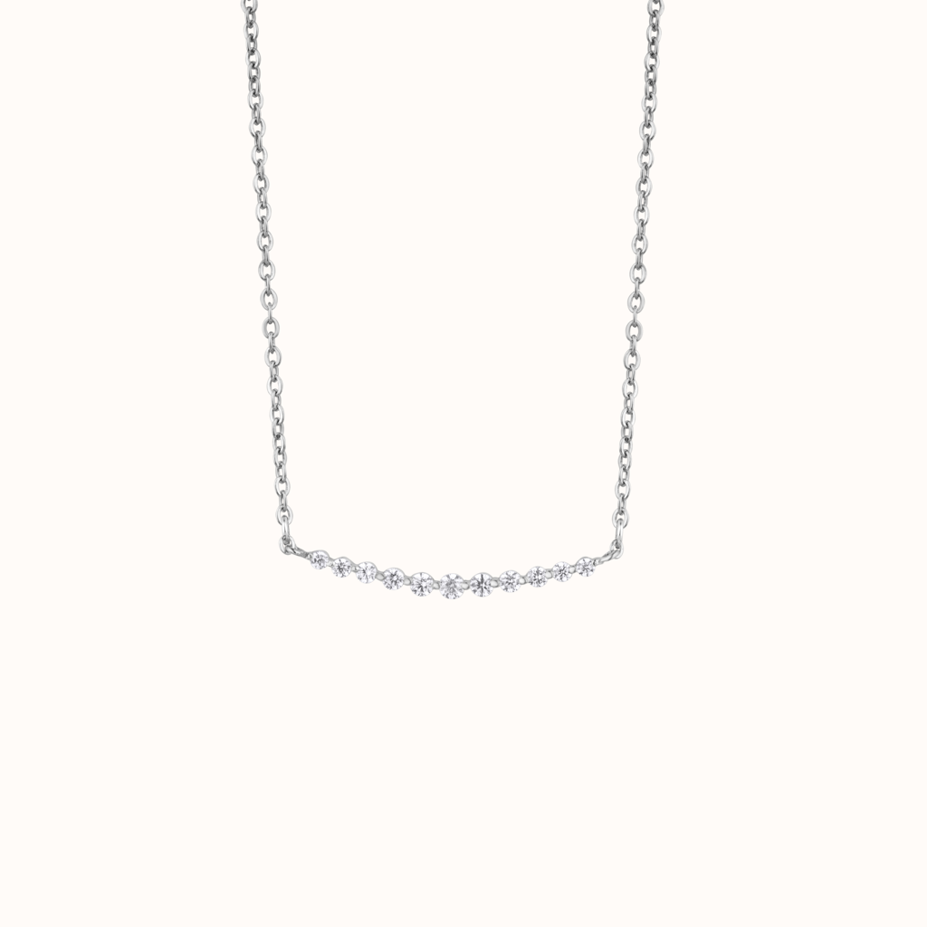 Delicate Diamond Curve Necklace : KNP0017