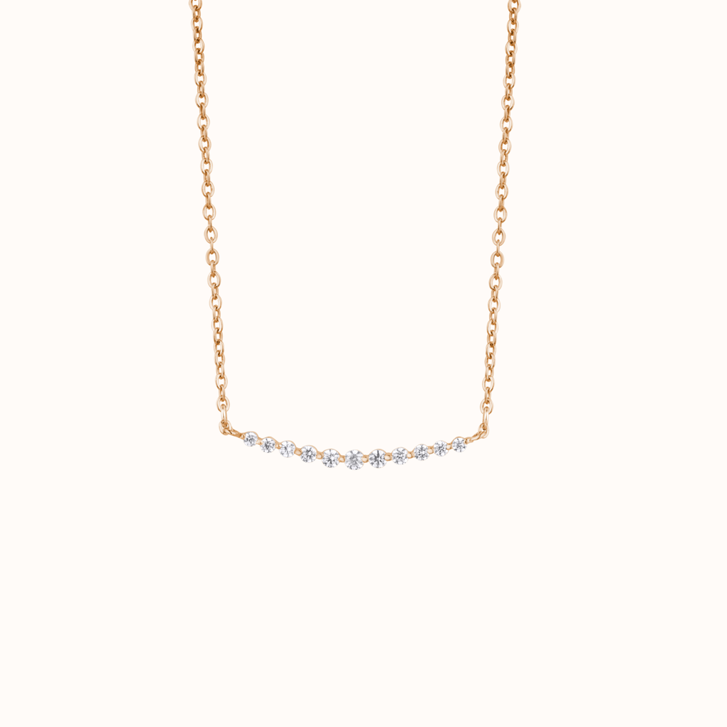 Delicate Diamond Curve Necklace : KNP0017