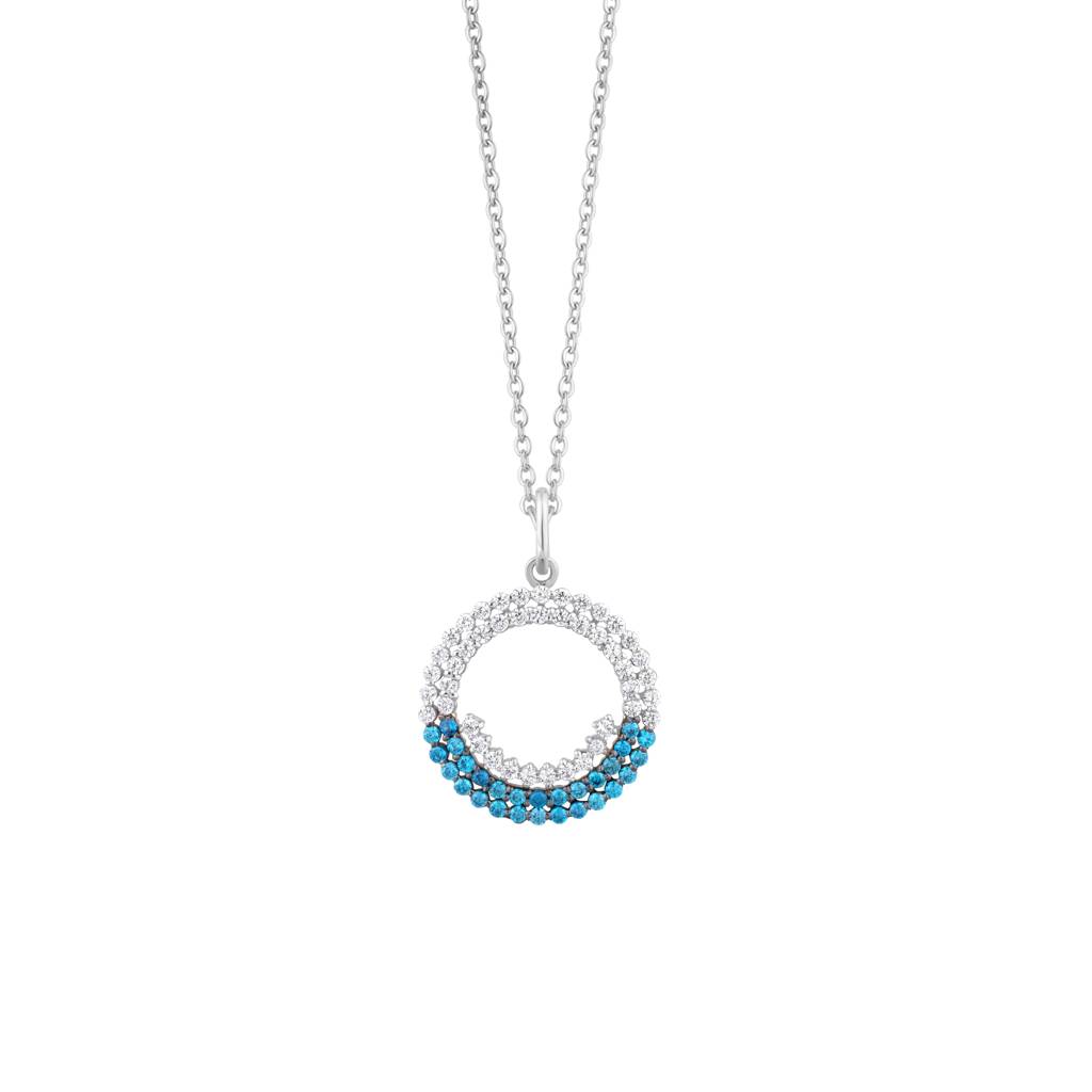 Circle Design Diamond Necklace : KNP0019-RG