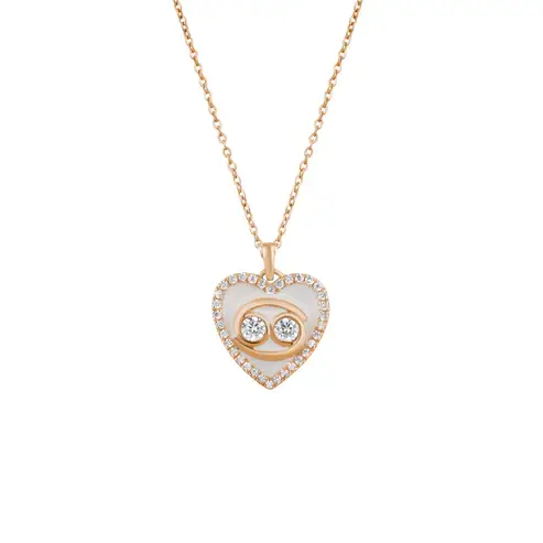 Double Shine Heart Necklace : KNP0033