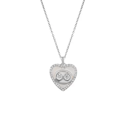 Double Shine Heart Necklace : KNP0033