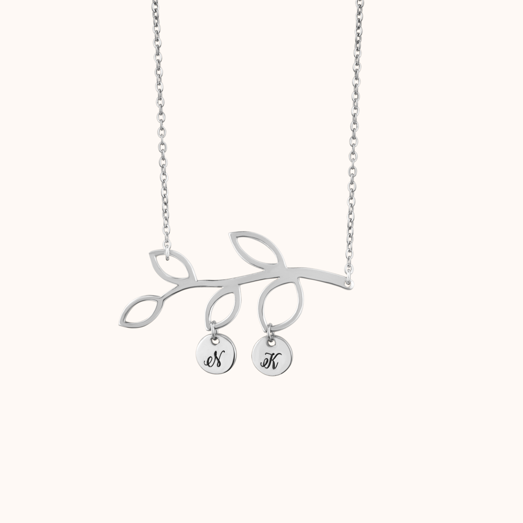 Branch Couple Letter Necklace : KNP0039-RG