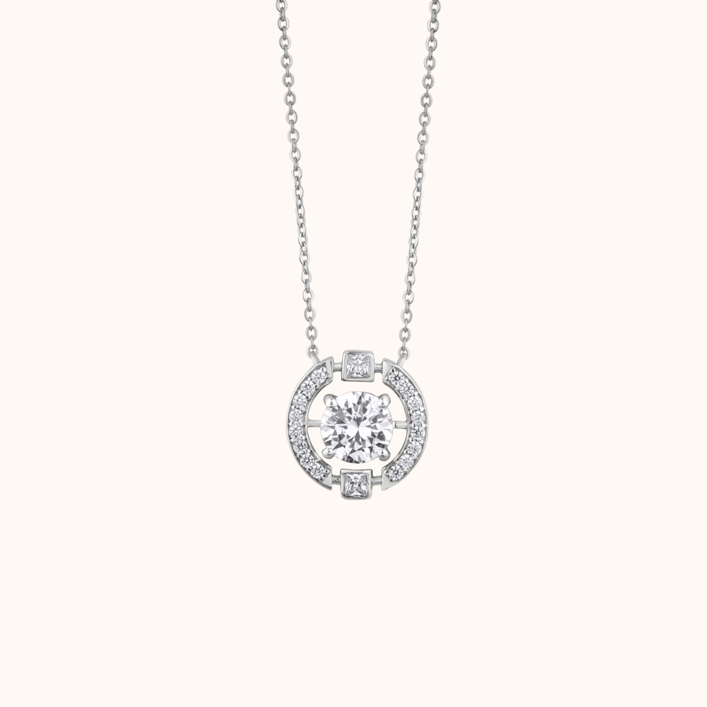 Classic Round Diamond Pendant : KNP0045-RG