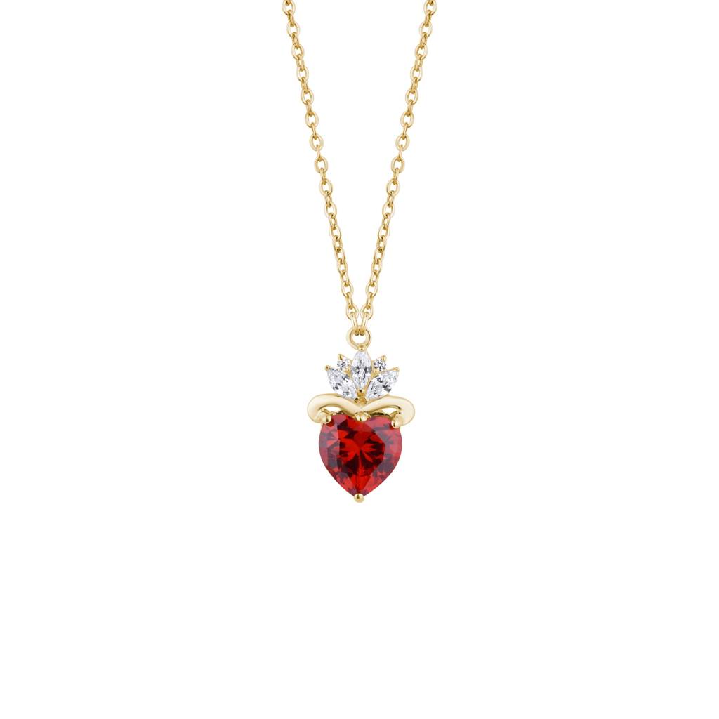 Dazzling Red Heart Necklace : KNP0051