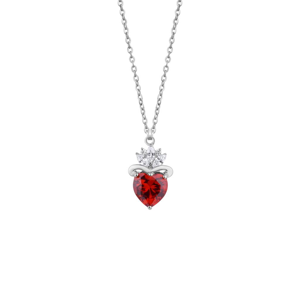 Dazzling Red Heart Necklace : KNP0051