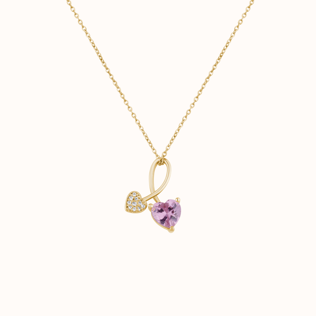 Dual Heart Diamonds Necklace : KNP0053