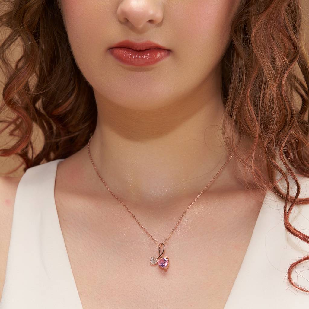 Dual Heart Diamonds Necklace : KNP0053