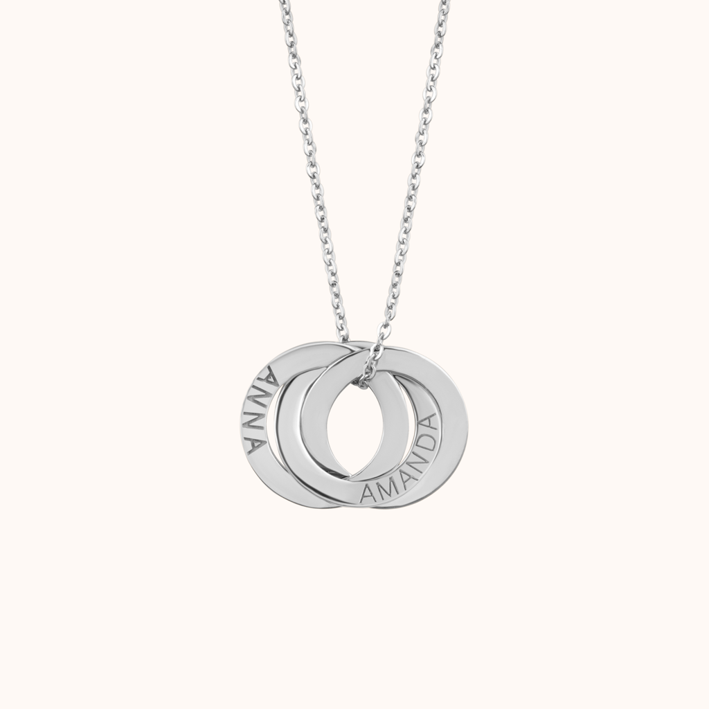 Interlocking Circles Name Necklace : KNPR0004-RG