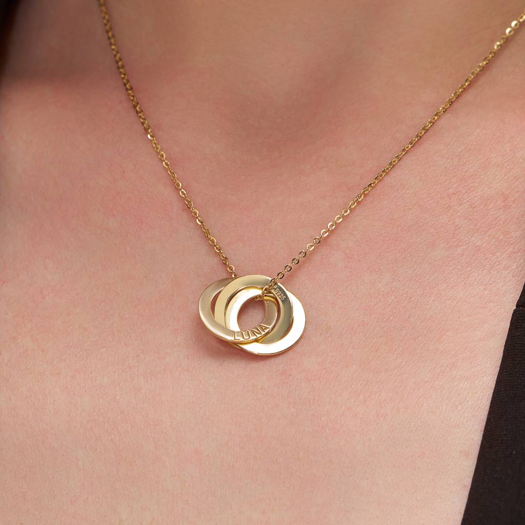 Interlocking Circles Name Necklace : KNPR0004