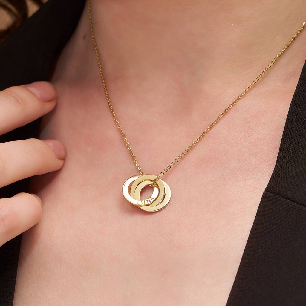 Interlocking Circles Name Necklace : KNPR0004