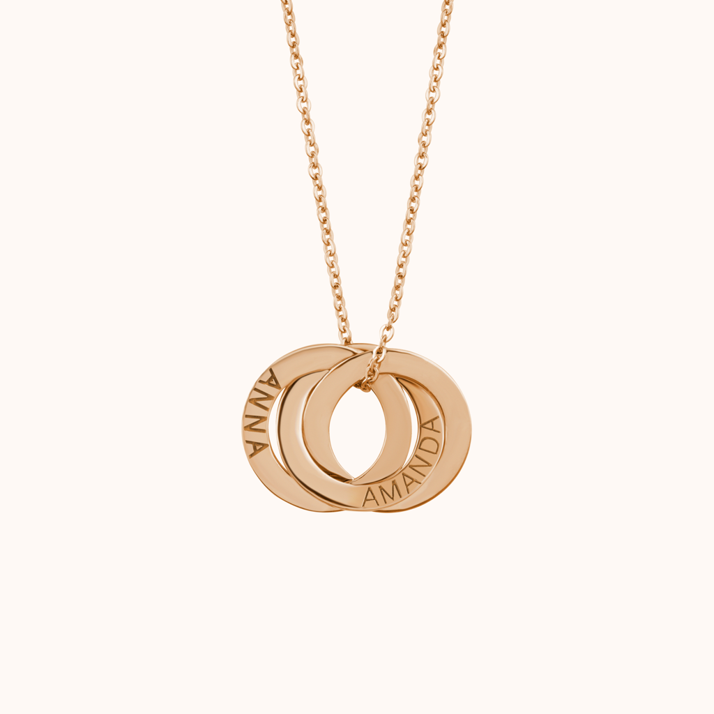 Interlocking Circles Name Necklace : KNPR0004