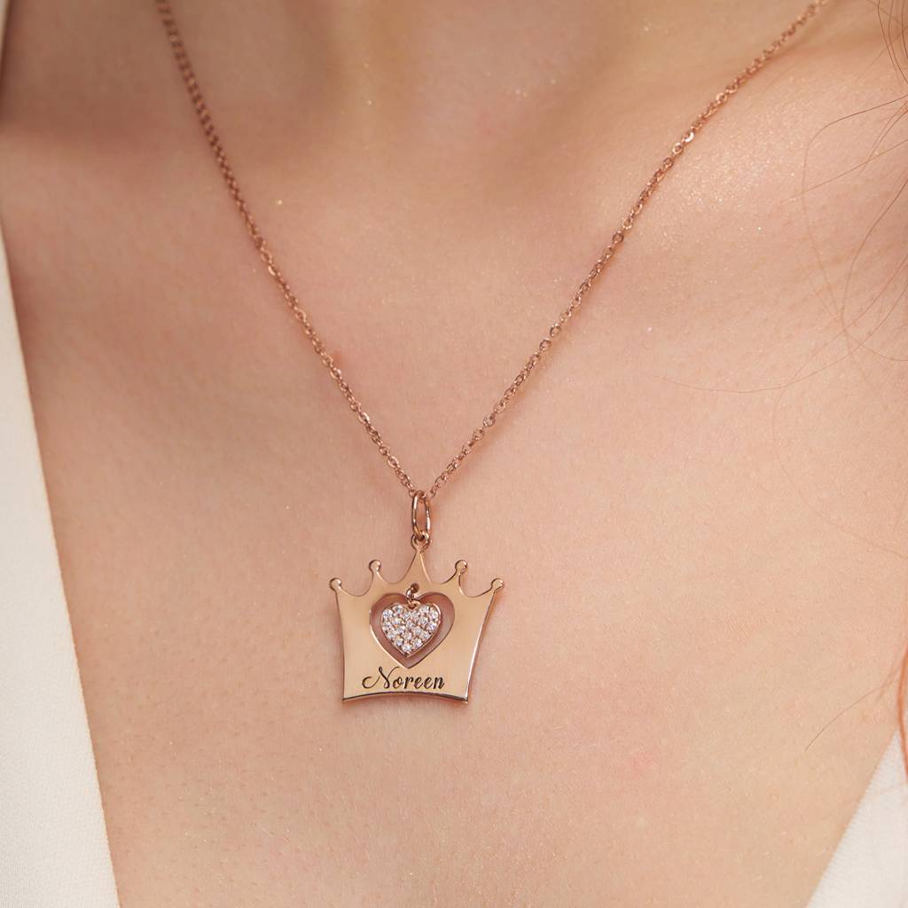 18K Gold Vermeil Royal Crown Custom Necklace Royal Crown Custom