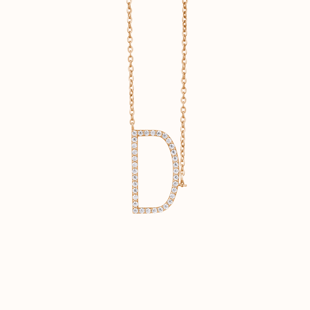 Diamond Set Letter Necklace : KNPR0030