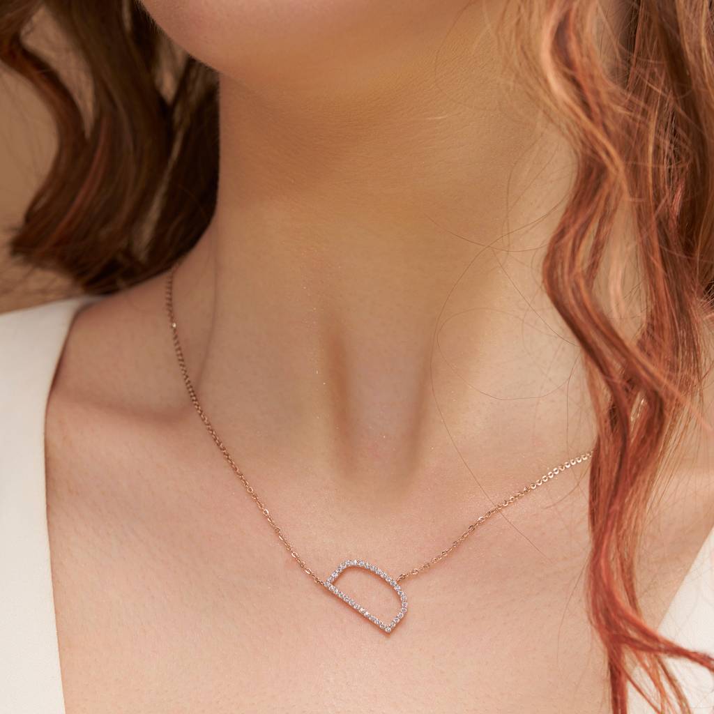 Diamond Set Letter Necklace : KNPR0030
