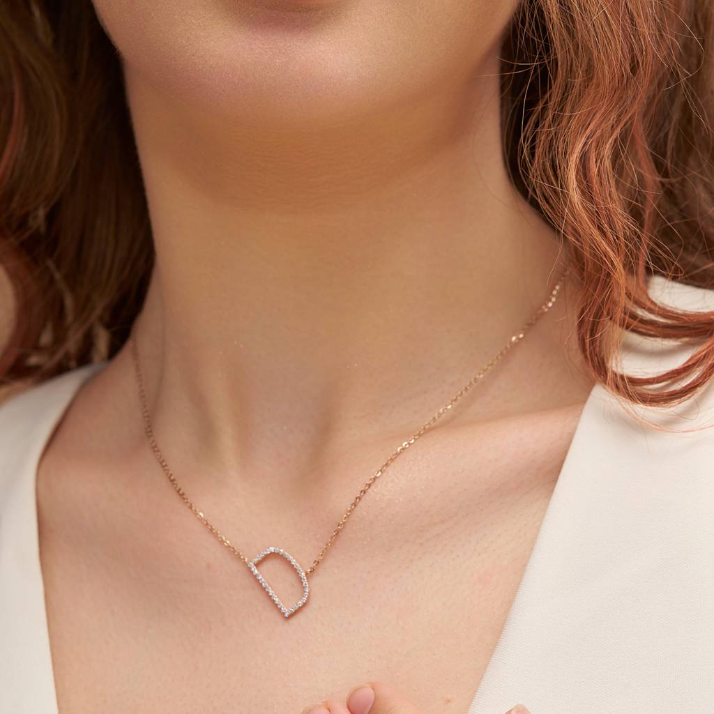 Diamond Set Letter Necklace : KNPR0030