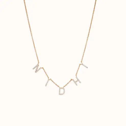Diamond Initial Necklace : KNPR0034