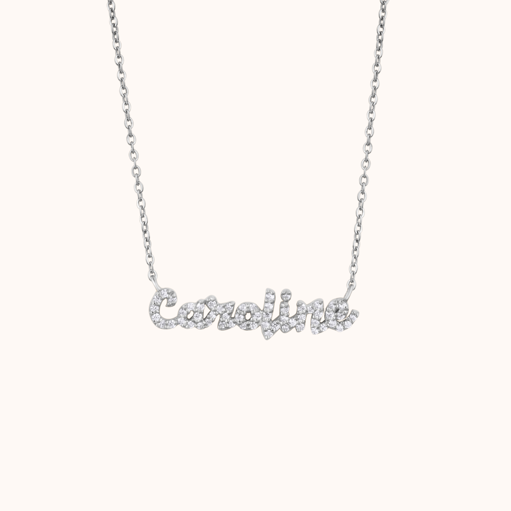 Diamond Initial Name Necklace : KNPR0049-RG