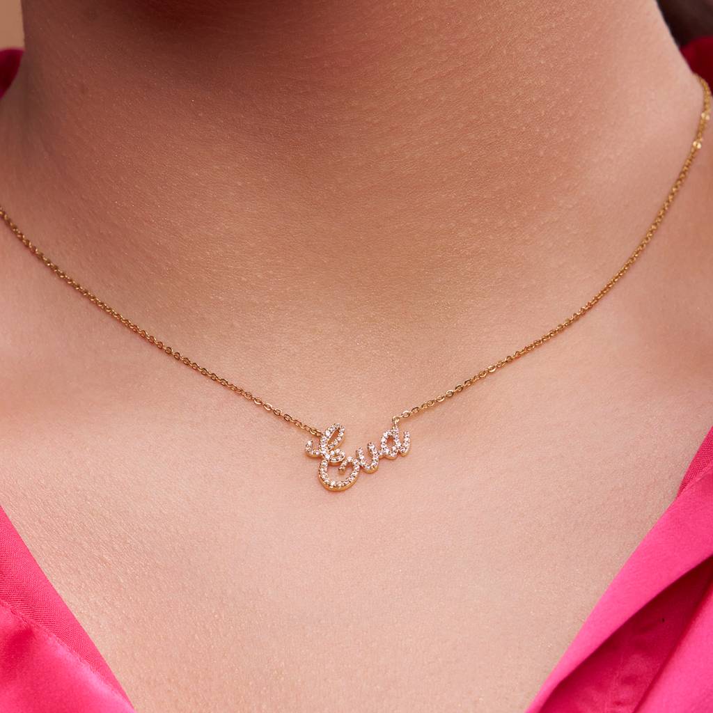 Custom Diamond Name Necklace : KNPR0054