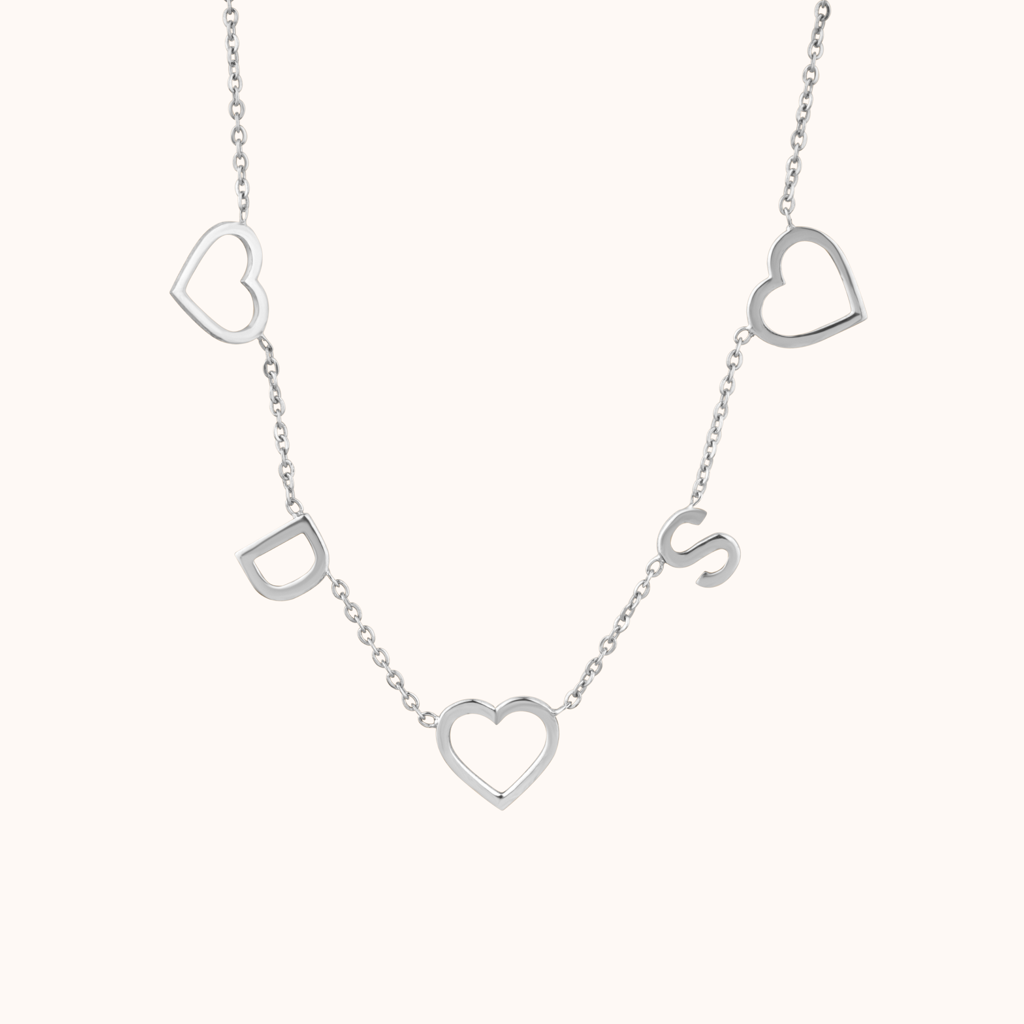 Romantic Heart Charm Custom Necklace : KNPR0058-RG