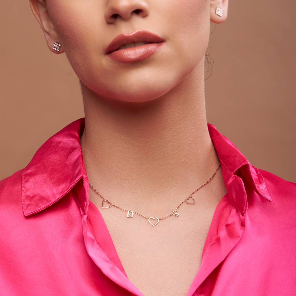 Romantic Heart Charm Custom Necklace : KNPR0058