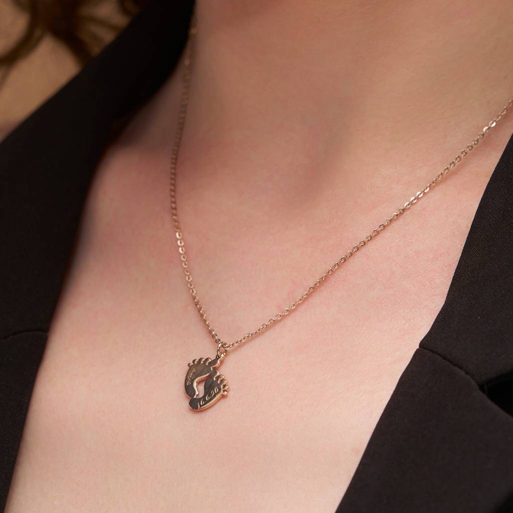 Custom Baby Feet Necklace : KNPR0060