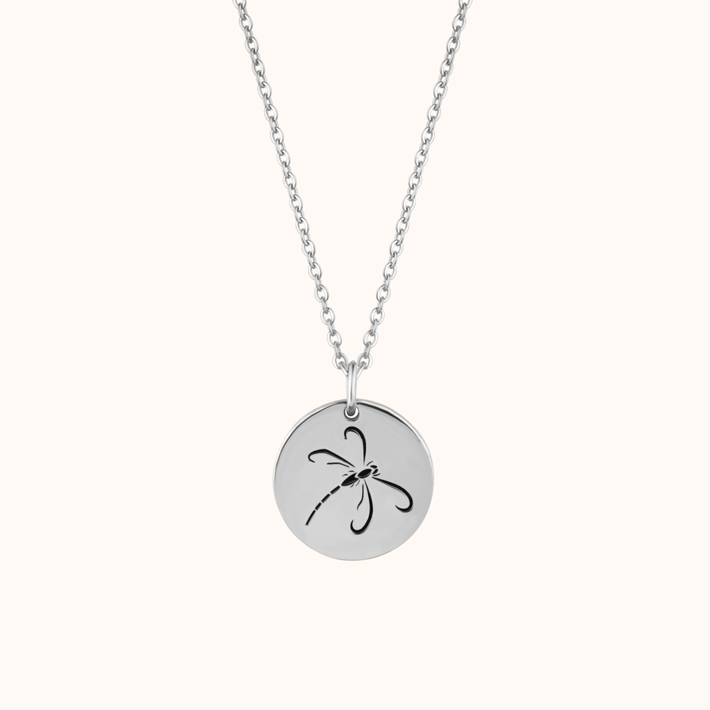 Graceful Dragonfly Print Necklace : KNPR0065