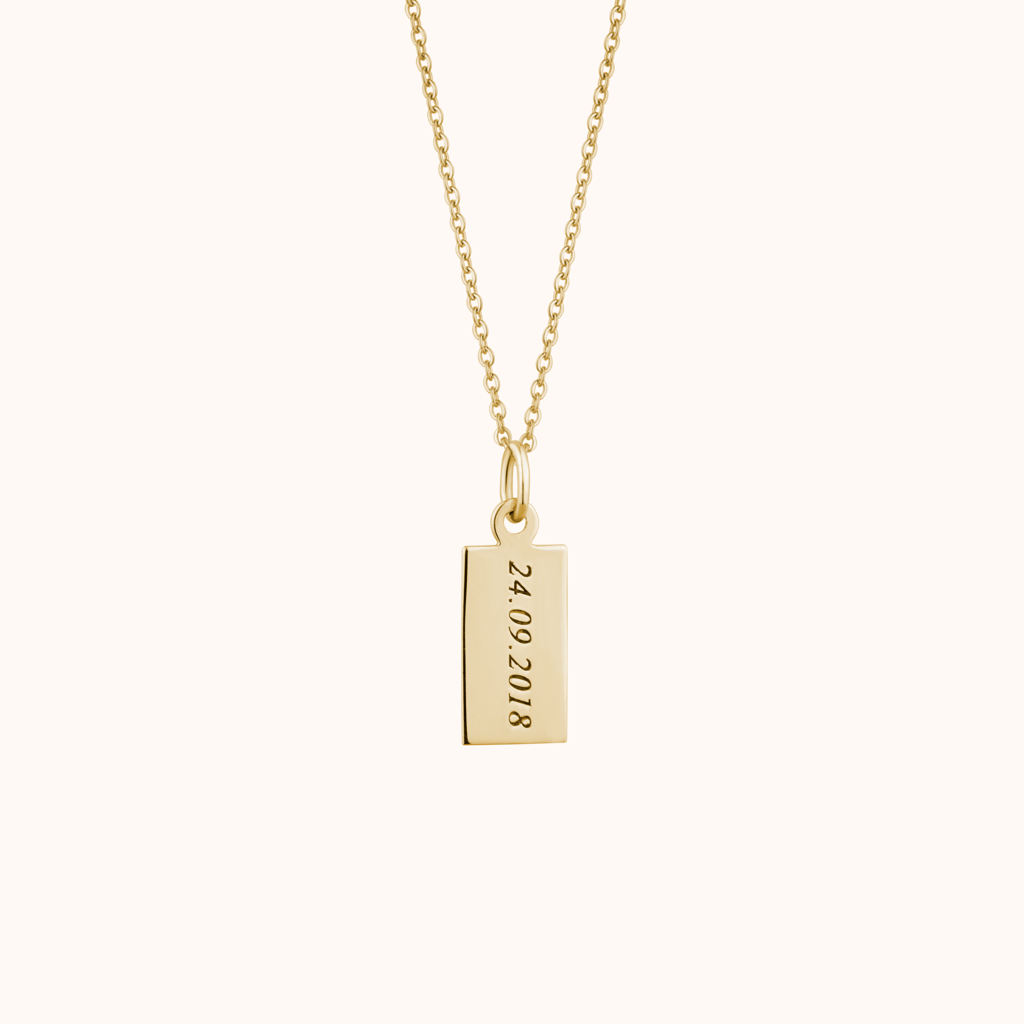 Date Print Silver Necklace : KNPR0067
