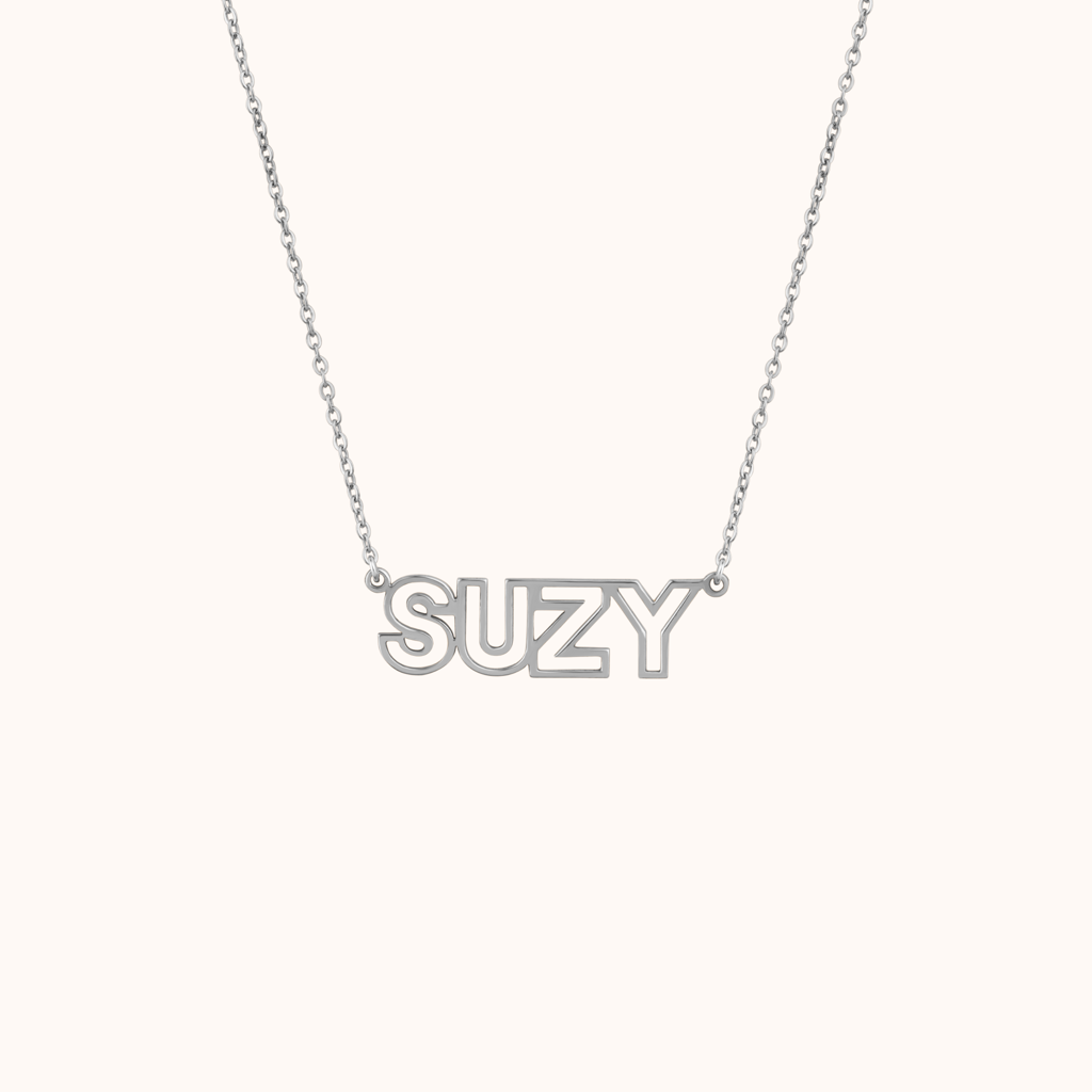 Personalized Name Silver Necklace : KNPR0071-RG
