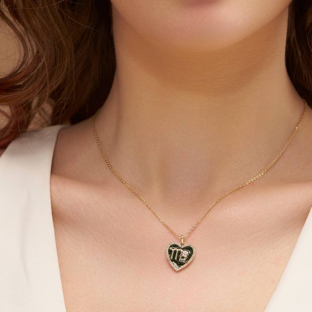 Heart Enamel Silver Necklace : KNPR0073