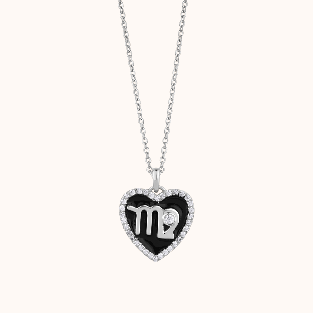 Heart Enamel Silver Necklace : KNPR0073