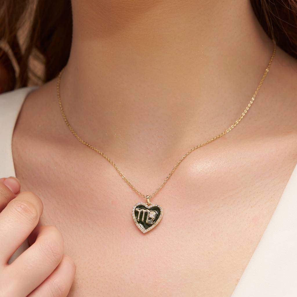 Heart Enamel Silver Necklace : KNPR0073