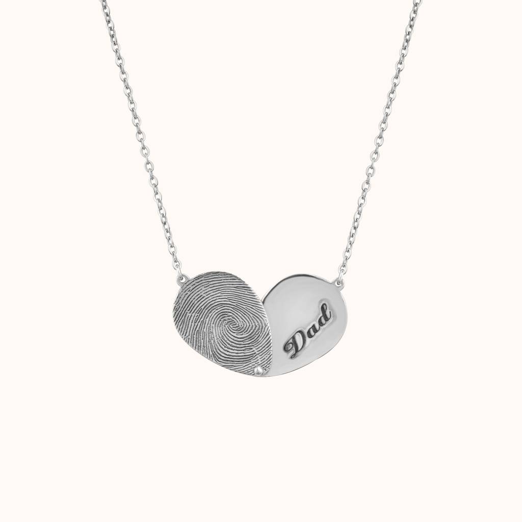 Dad Name With Fingerprint Necklace : KNPR0075-RG