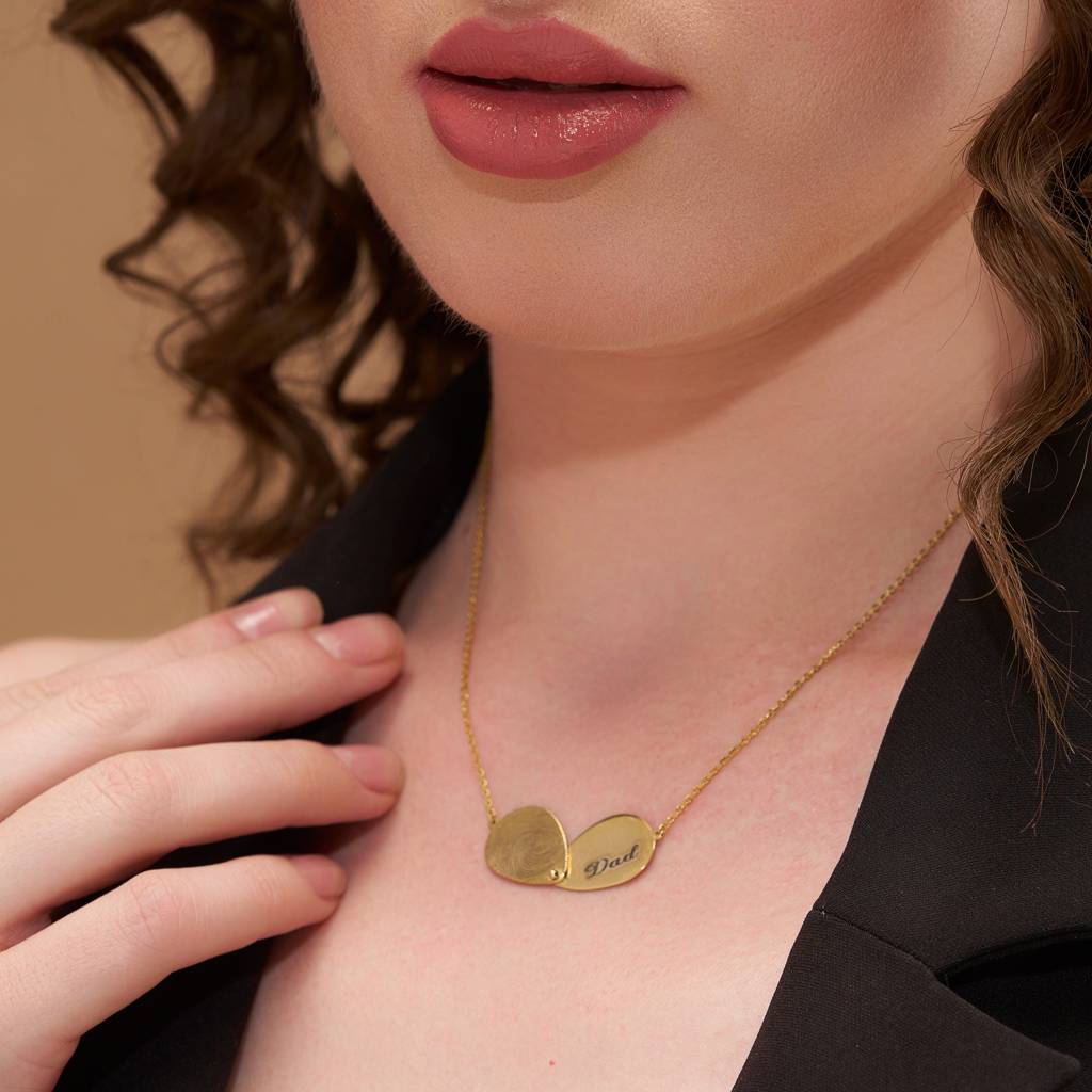Dad Name With Fingerprint Necklace : KNPR0075