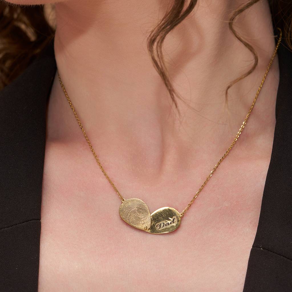 Dad Name With Fingerprint Necklace : KNPR0075