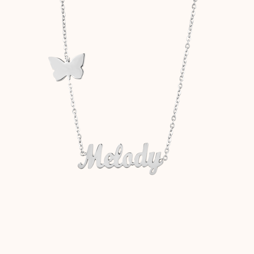 Customize Name Silver Necklace : KNPR0076-RG