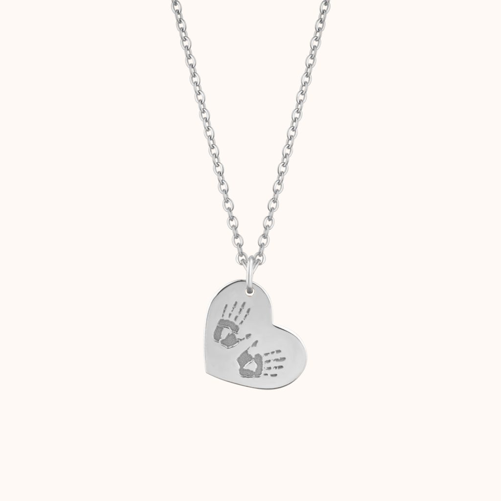 Trending Handprint Heart Necklace : KNPR0078-RG