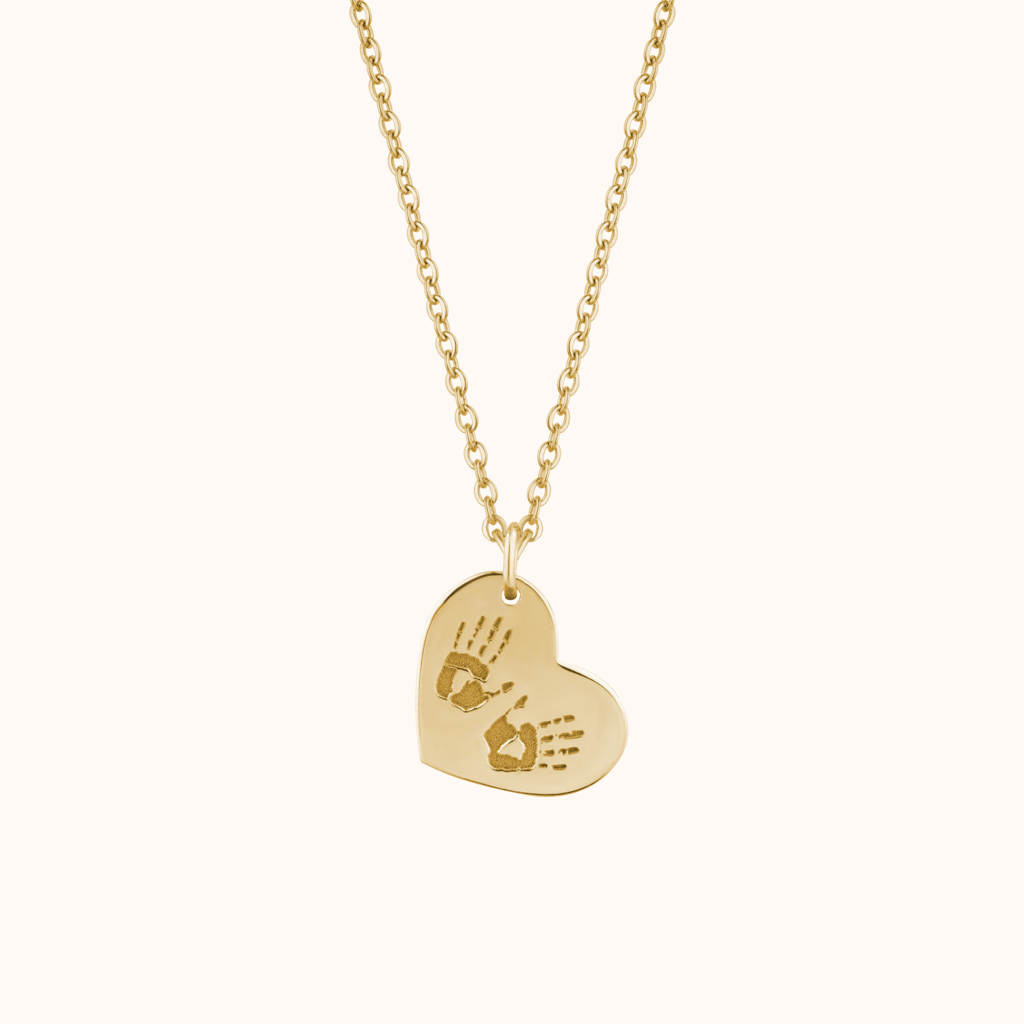 Trending Handprint Heart Necklace : KNPR0078