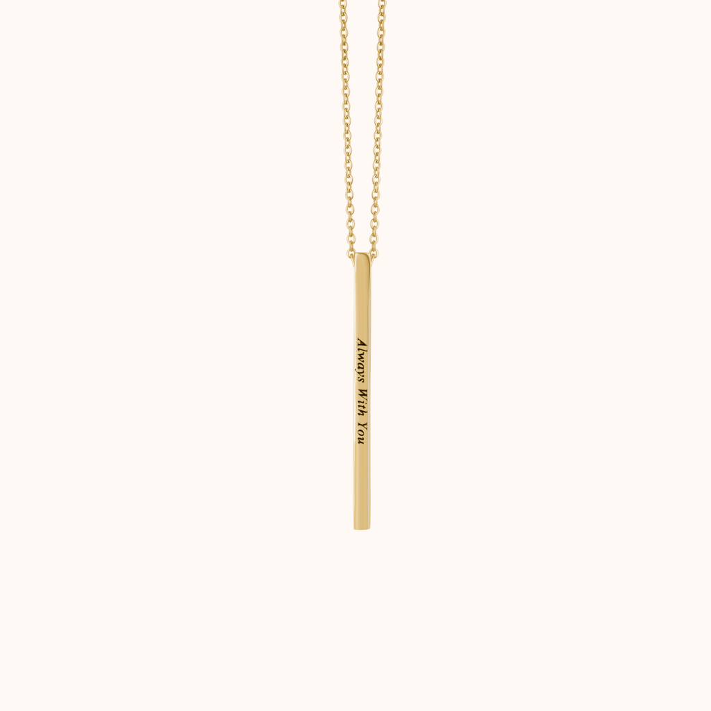 Engraved Love Message Bar Necklace : KNPR0080