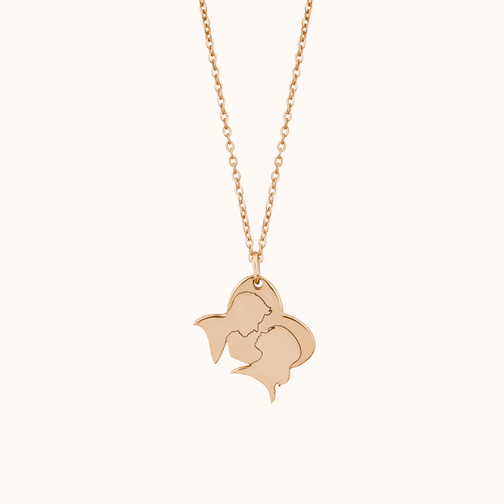 Heart Couple Kiss Necklace : KNPR0081