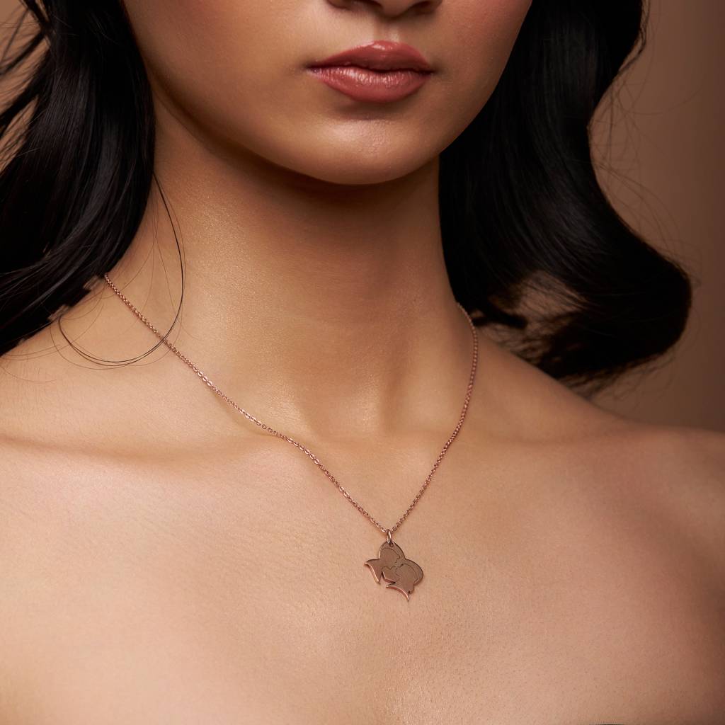 Heart Couple Kiss Necklace : KNPR0081