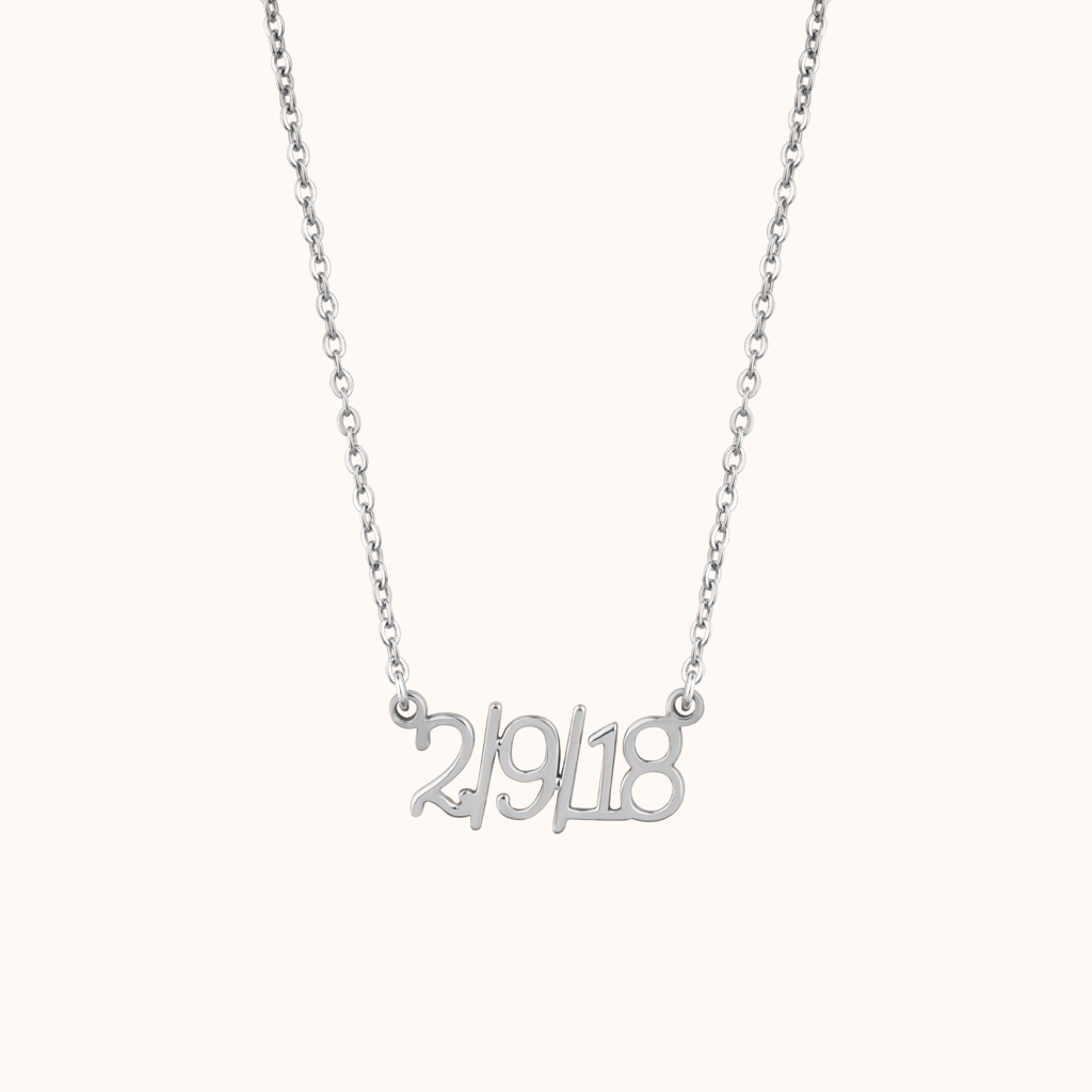 Special Date Silver Necklace : KNPR0083-RG